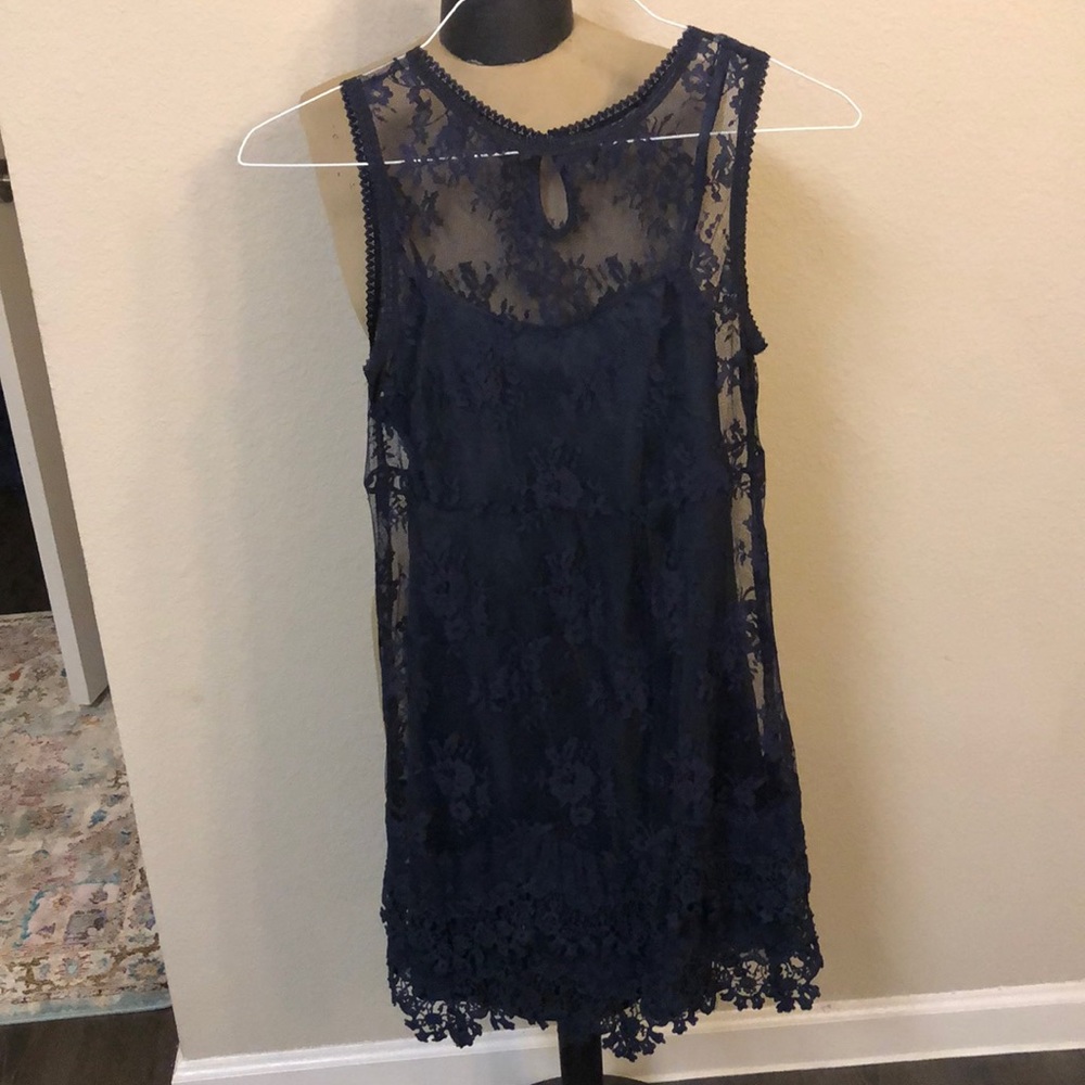 Forever 21 nave lace dress with slip